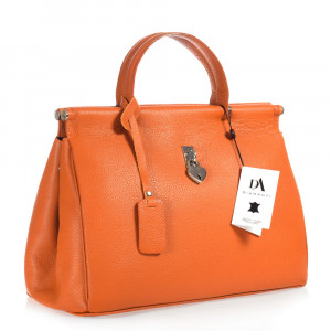 Geanta dama din piele naturala DiAmanti Ritrovata Portocaliu